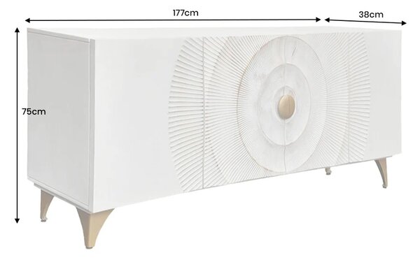 Designová komoda Venetia 177 cm bílé mango