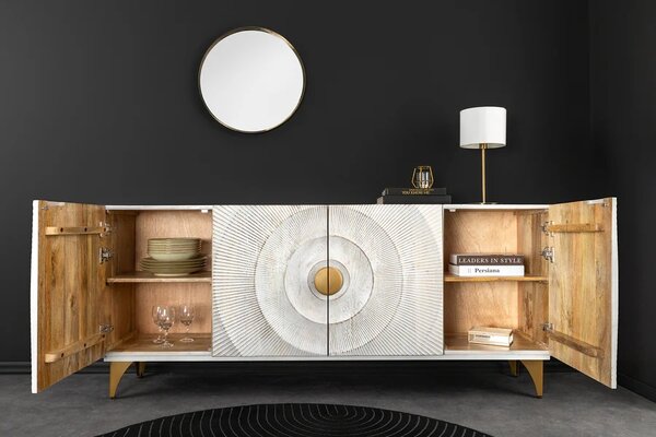 Designová komoda Venetia 177 cm bílé mango