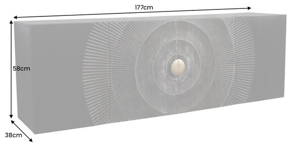 Designová závěsná komoda Venetia 177 cm černo-zlatá
