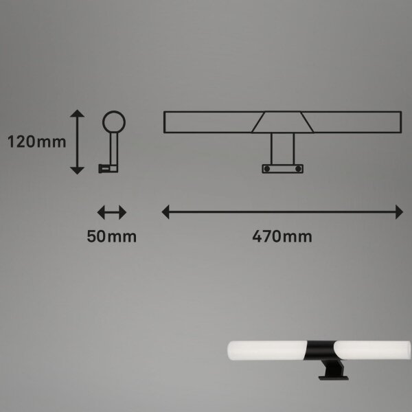 Briloner 3113-115 - LED Koupelnové osvětlení zrcadla LED/12W/230V IP44 černá