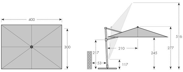 Doppler ALU WOOD XL 400 x 300 cm béžová Doppler
