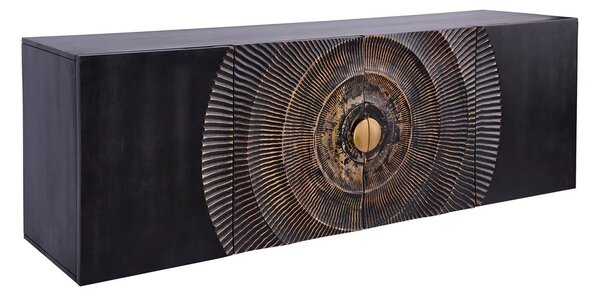 Designová závěsná komoda Venetia 177 cm černo-zlatá