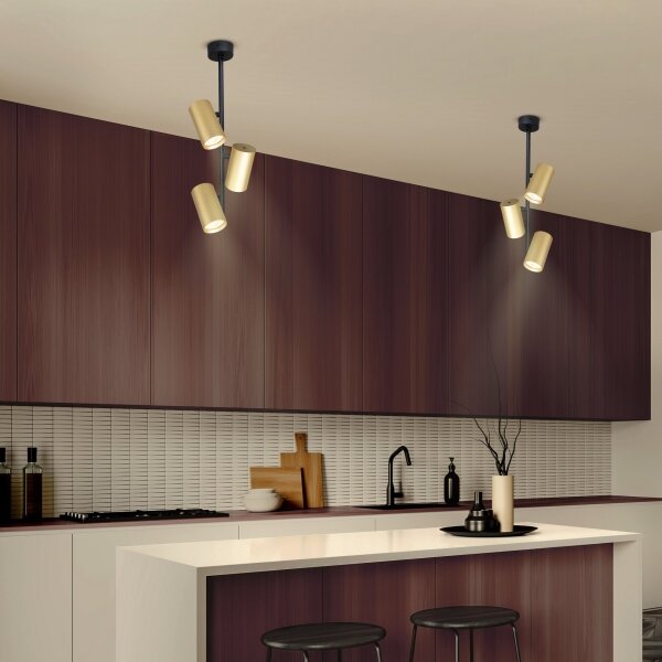 Brilagi - Lustr na tyči SELE VERTICAL 3xGU10/30W/230V černá/zlatá