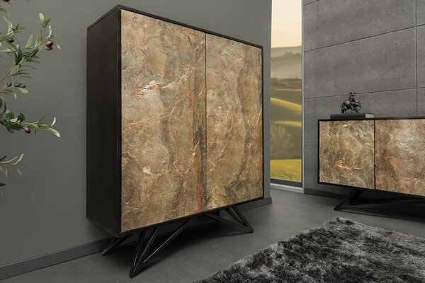 Designová vysoká komoda Quillon III 120 cm přírodní kámen