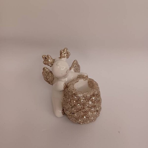DECOLED Keramický svícen, 9,5 x 9 x 8 cm