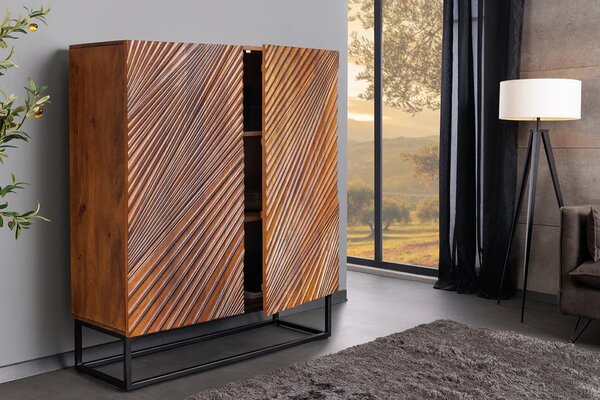 Designová vysoká komoda Revelle 120 cm hnědé mango