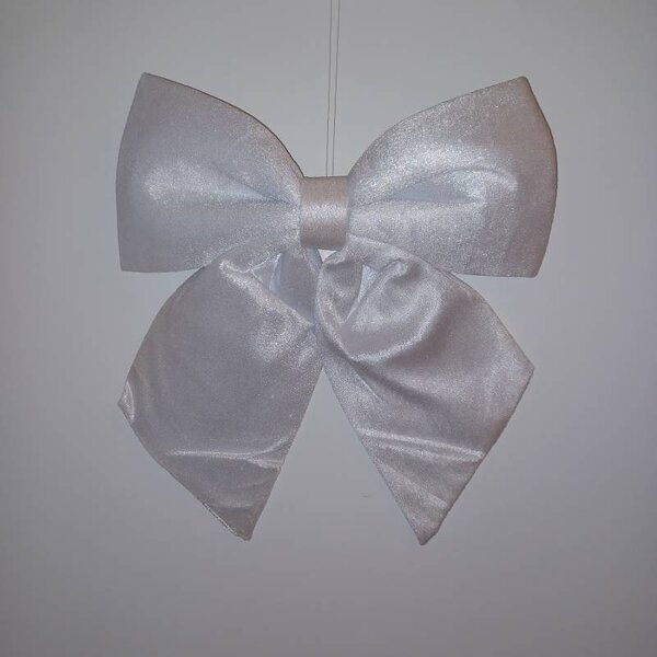 DECOLED Dekorace velká mašle 32 × 36 cm, bílá, IP44 venkovní