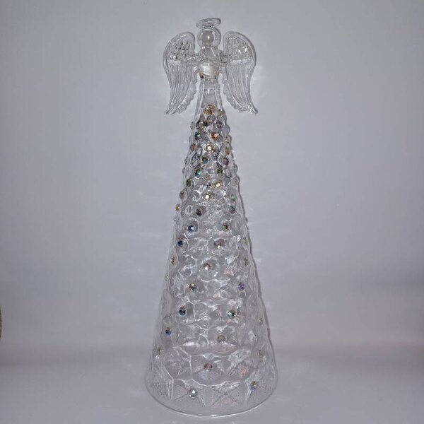 DECOLED Skleněný anděl, 10 x 26 cm