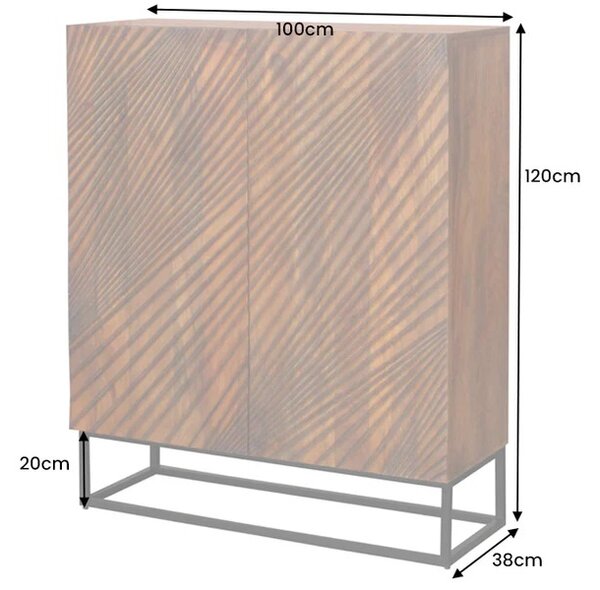 Designová vysoká komoda Revelle 120 cm hnědé mango