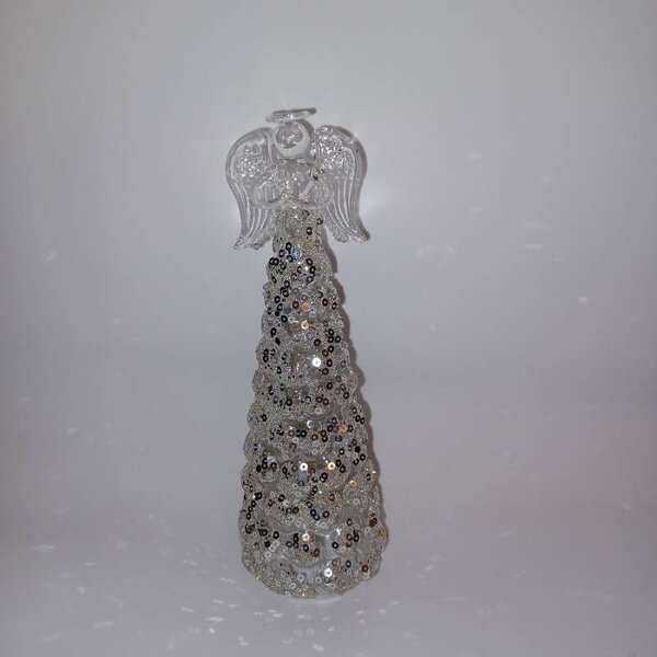 DECOLED Skleněný anděl 6,5 × 10 cm, čiré sklo