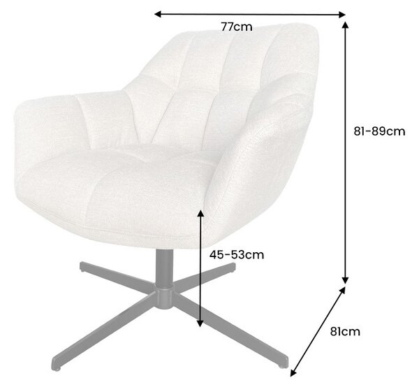 Designové otočné křeslo Vallerina béžové
