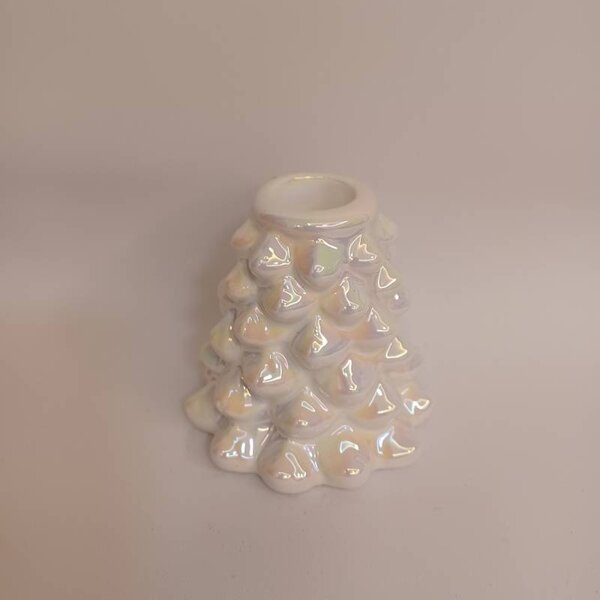 DECOLED Svícen, 8,5 x 8,5 x 8 cm, bílý