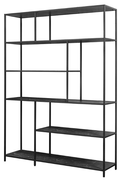 Designový regál Maille 185 x 135 cm čierny vzor mramor - skladem