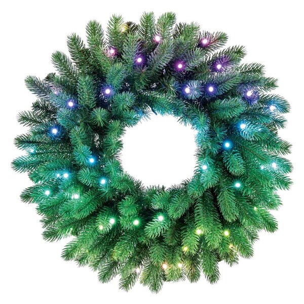 Twinkly GD20P4425P00 - LED RGB Stmívatelný vánoční věnec 50xLED pr. 60 cm Wi-Fi