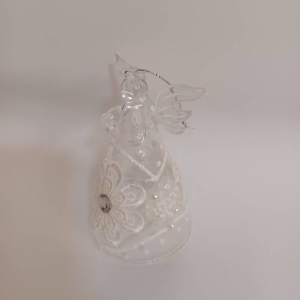 DECOLED Skleněný anděl 7 × 11 cm čiré sklo