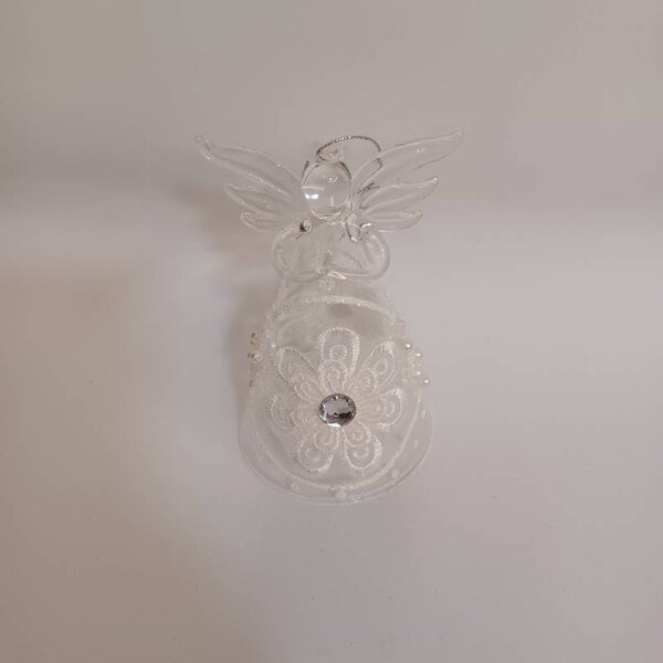 DECOLED Skleněný anděl 7 × 11 cm čiré sklo