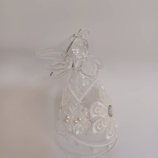 DECOLED Skleněný anděl 7 × 11 cm čiré sklo