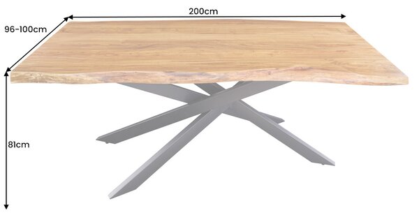 Designový jídelní stůl Massive 200 cm akácie, deska 60mm