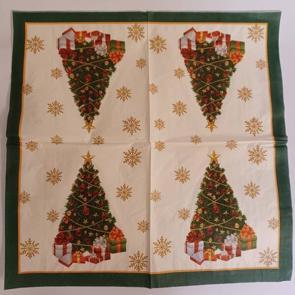 DECOLED Ubrousky, 16,5 x 16,5 cm, 20 ks v balení, stromeček s dárky