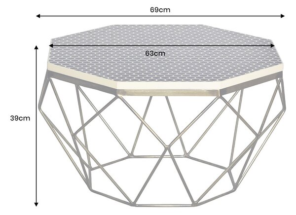 Designový konferenční stolek Beiwen 69 cm černo-bílý