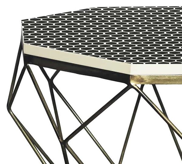 Designový konferenční stolek Beiwen 69 cm černo-bílý