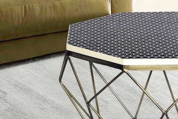 Designový konferenční stolek Beiwen 69 cm černo-bílý