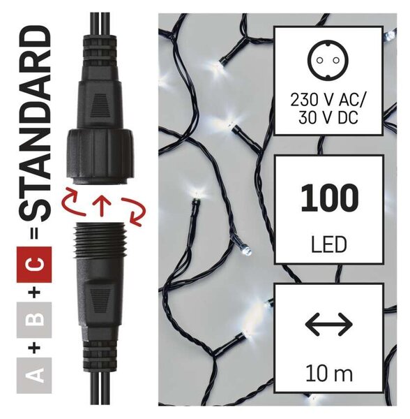 D1AC03 CONNECT CHAIN 100LED 10M IP44 CW