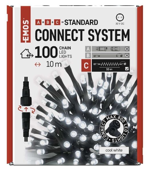 D1AC03 CONNECT CHAIN 100LED 10M IP44 CW