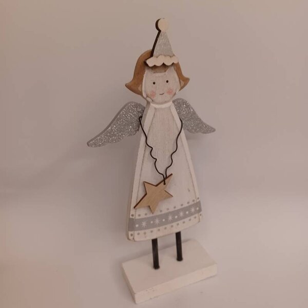 DECOLED Dekorace, anděl, 11,5 x 4 x 23 cm