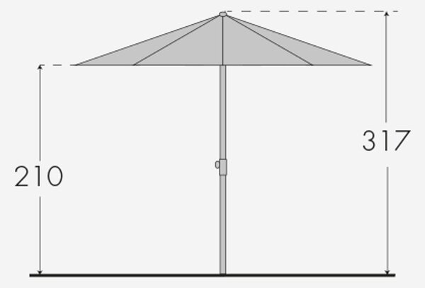 Doppler ACTIVE TELE zahradní slunečník 340 cm zelená
