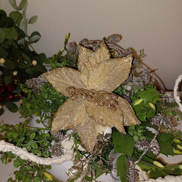 DECOLED Dekorace umělý květ, 20 cm, šampaň