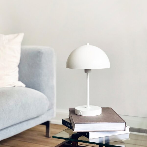 Stolní lampa Dyberg Larsen, Stockholm, stmívatelné, Bílá, Obývací pokoj, Kov, Skandinávský
