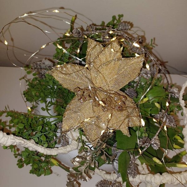 DECOLED Dekorace umělý květ, 20 cm, šampaň