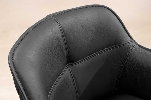 Designová otočná židle Natasha černá kůže