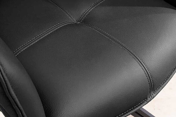 Designová otočná židle Natasha černá kůže