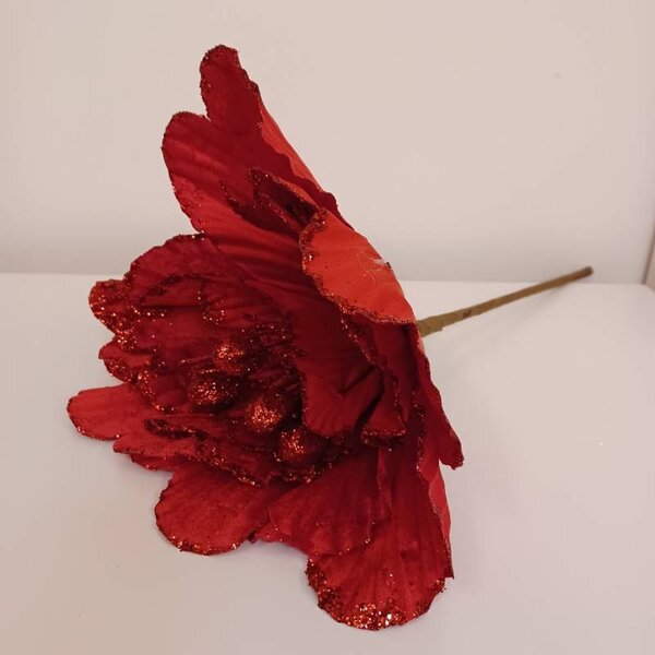 DECOLED Dekorace umělý květ, 47 cm, červená