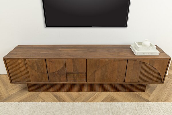 Designový TV stolek Movement 200 cm hnědé mango