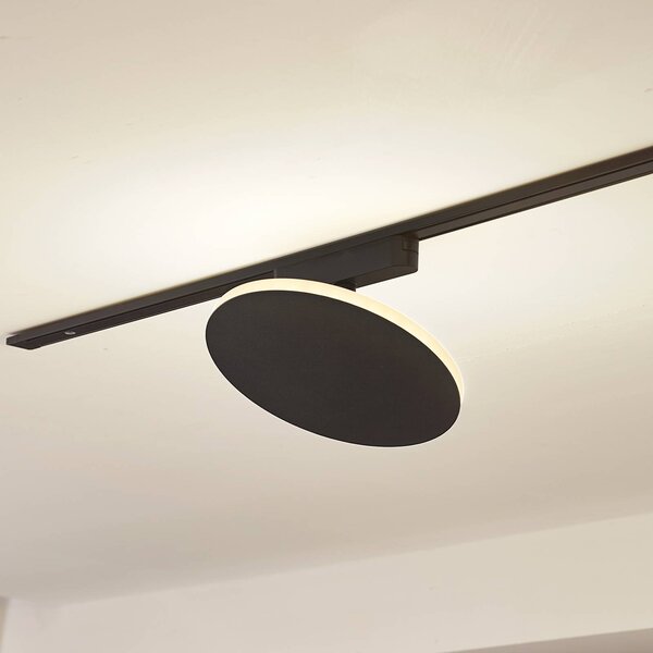 Lindby LED kolejnicové svítidlo Lumaro, černé, hliníkové, 48V, stmívatelné, stmívatelný, Černá, Obývací pokoj / jídelna, Hliník, Moderní