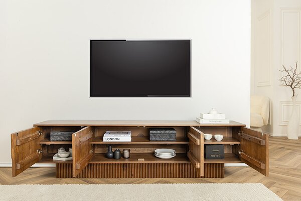 Designový TV stolek Movement 200 cm hnědé mango