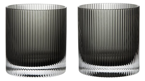 Sklenice Ripple Tumbler Smoked Grey – set 2 ks