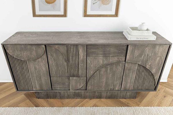 Designová komoda Movement 170 cm šedé dymové mango