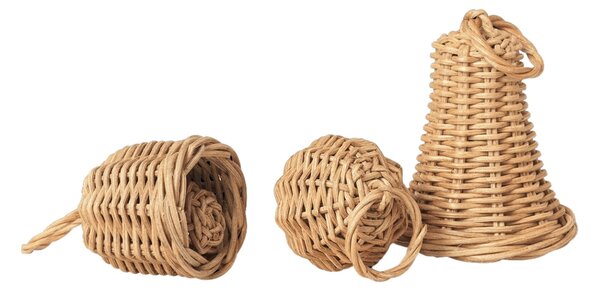Vánoční ozdoby z ratanu Bell Baubles – set 3 ks