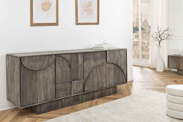 Designová komoda Movement 170 cm šedé dymové mango