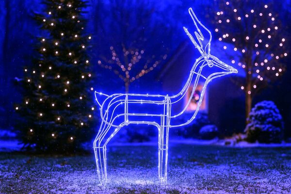 Venkovní vánoční LED svítící sob, 77x88cm, různé barvy na výběr Barva: Modrá