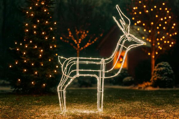 Venkovní vánoční LED svítící sob, 77x88cm, různé barvy na výběr Barva: Modrá