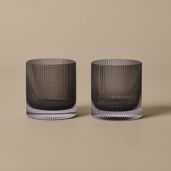 Sklenice Ripple Tumbler Smoked Grey – set 2 ks