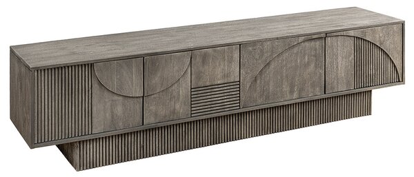 Designový TV stolek Movement 200 cm šedé dymové mango