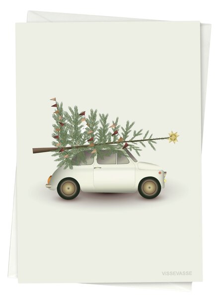 Vánoční přání Christmas Tree & Little Car