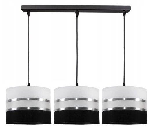 Moderní závěsné svítidlo na lanku ROREL, 3xE27, 60W, černé, bílé