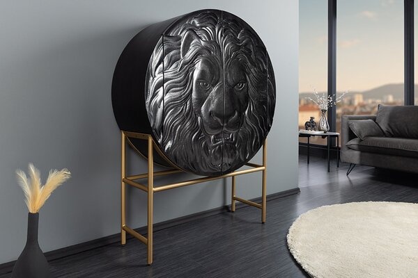 Designová vysoká komoda Hergus 140 cm černé mango
